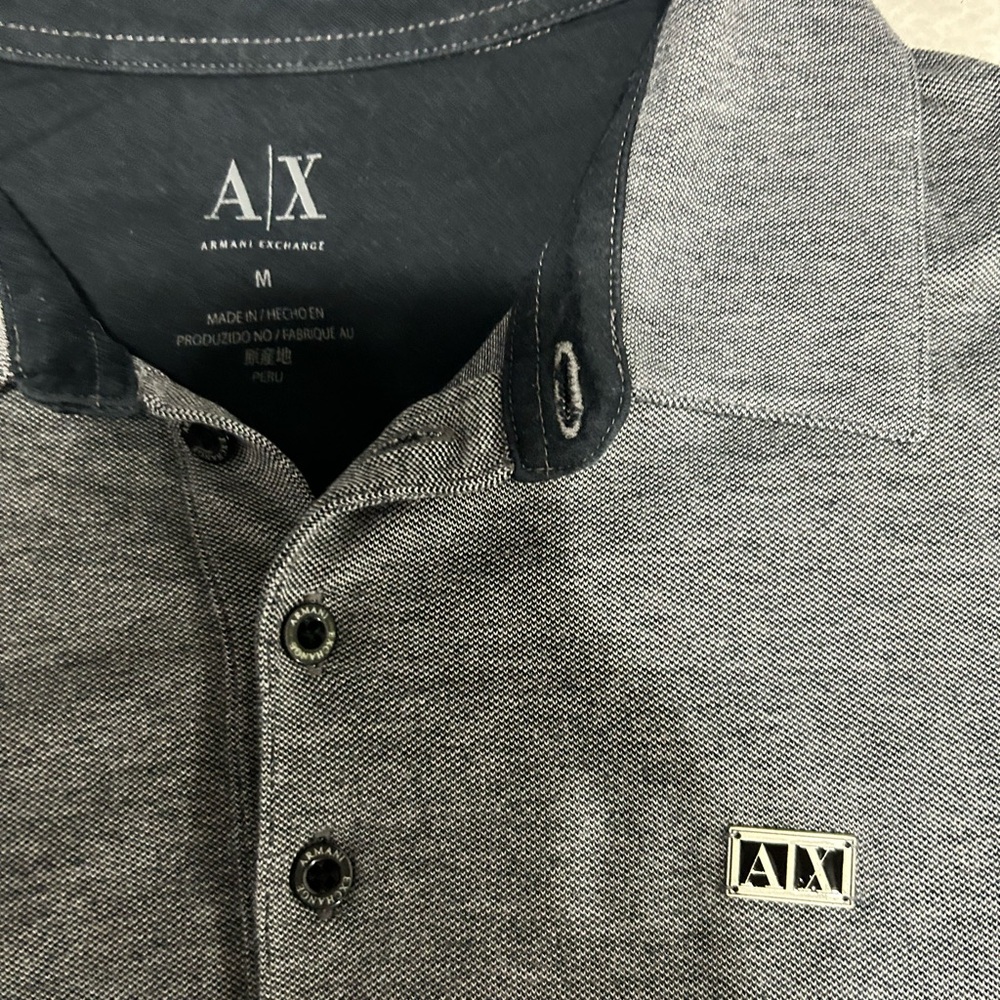 Armani Exchange Black and Gray Men's Button Down Shirt